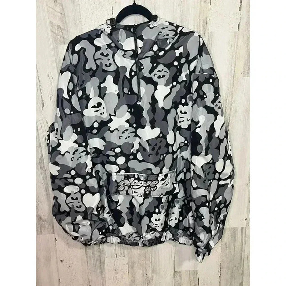 Plague Blvd Other - Plague Blvd Windbreaker XXL Grey Camo Ghost Anorak Quarter Zip Streetwear Jacket